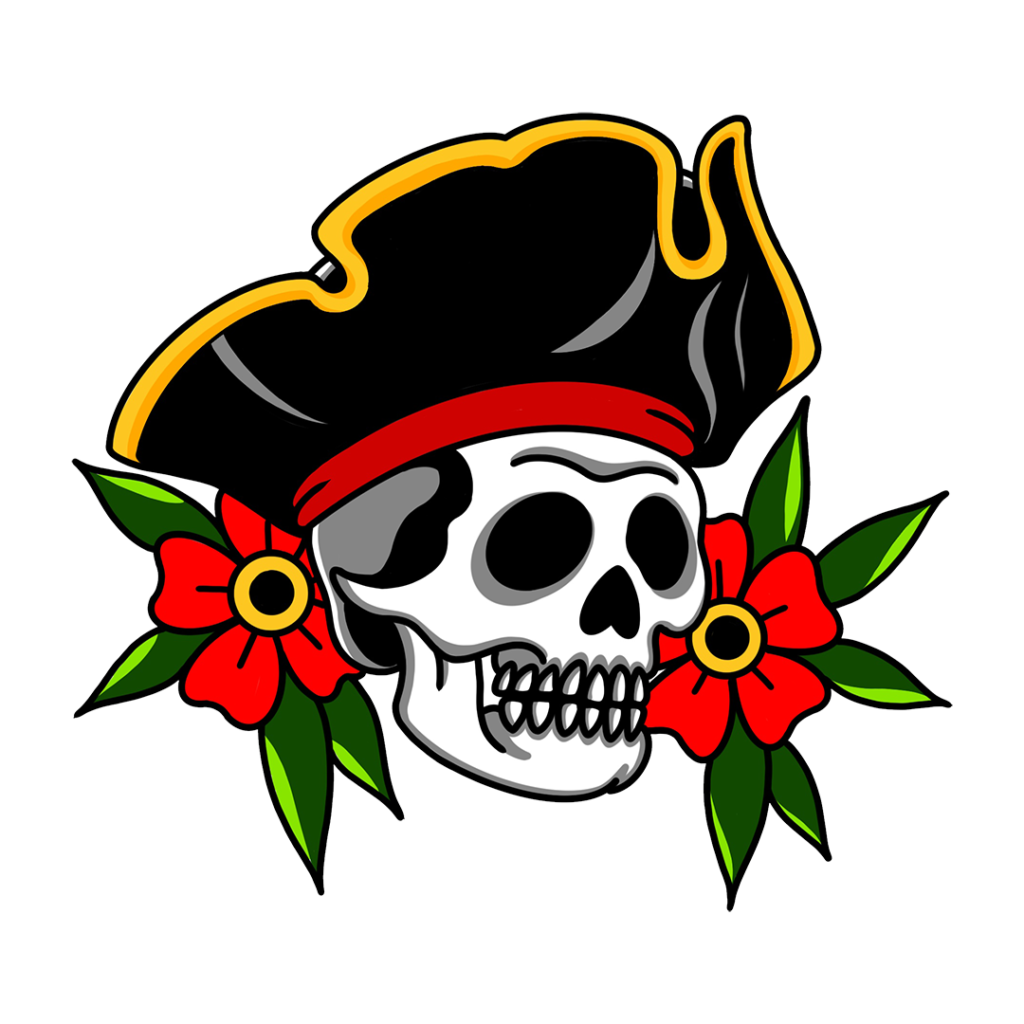 Mutiny Logo — Pirate Skull Logo
